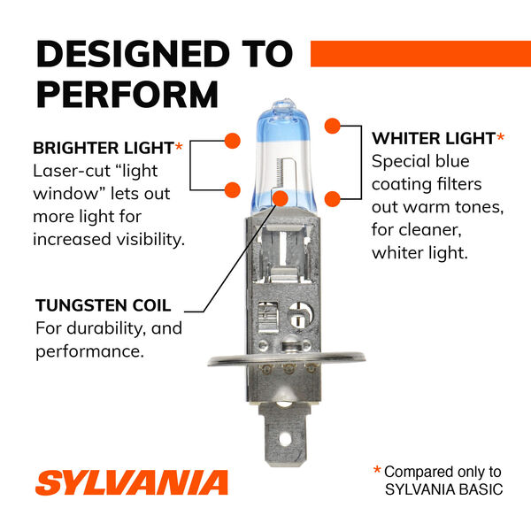 SYLVANIA H1 SilverStar ULTRA Halogen Headlight Bulb, 2 Pack, , hi-res